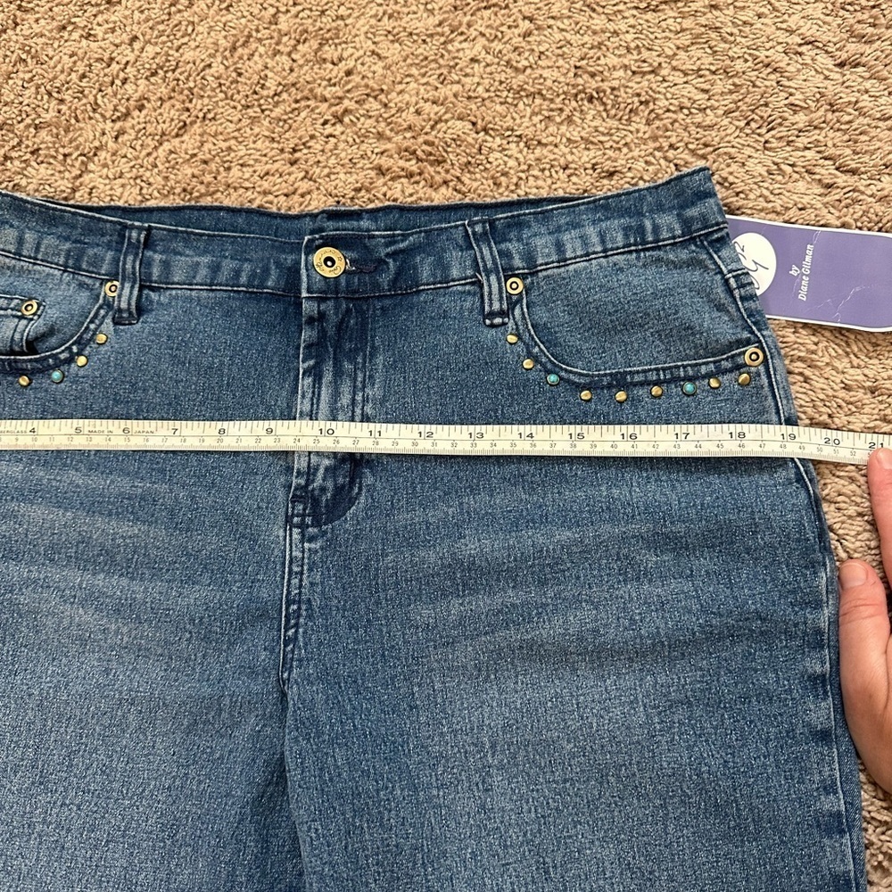 Diane Gilman Western Bootcut Embellished Jeans Size 12P - Picture 9 of 14